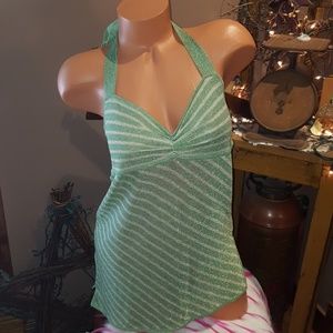 Bebe metallic tie back top S